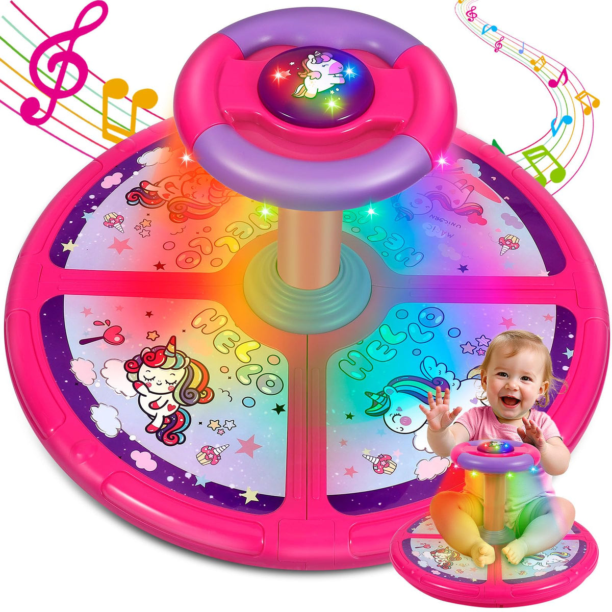 Sumapner Unicorn Sit and Spin with a 19-inch chassis, built for family fun