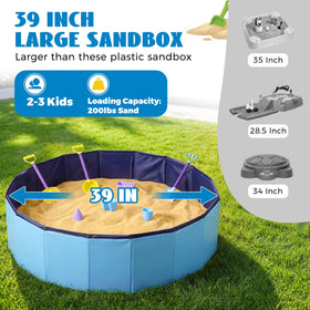Sumapner waterproof lid cover protects sand from rain and debris.