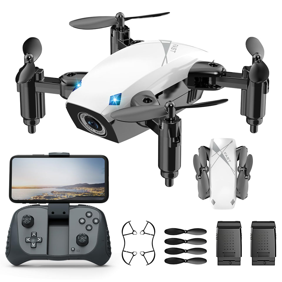 SUMEAUT kid's camera drone with remote controller for easy flight control.