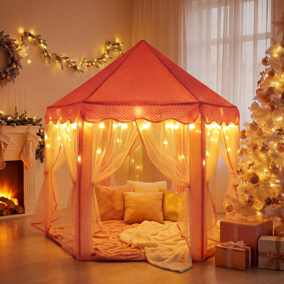 Sumbababy Fairy star lights illuminate the tent for magical story time