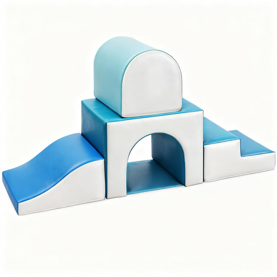 Sumbababy foam climbing tunnel enhances safe indoor play for toddlers.