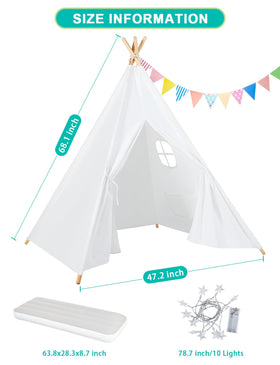 Sumbababy inflatable air bed inside teepee offers comfy playtime naps