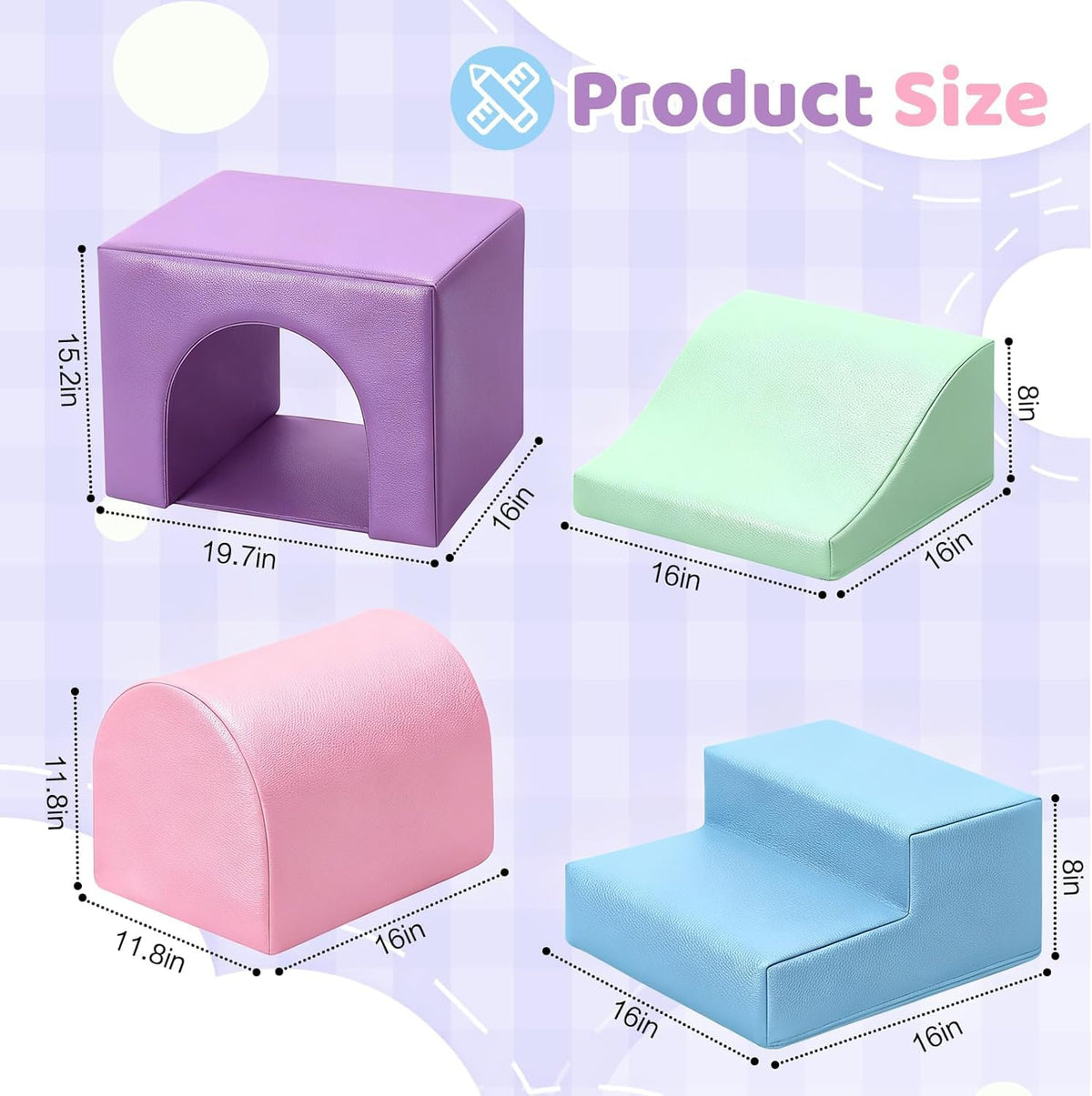 Sumbababy soft climbing blocks slide supports active play and easy cleanup after fun
