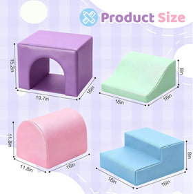 Sumbababy soft climbing blocks slide supports active play and easy cleanup after fun