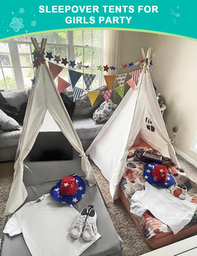 Sumbababy star lights illuminate the teepee for magical reading corners