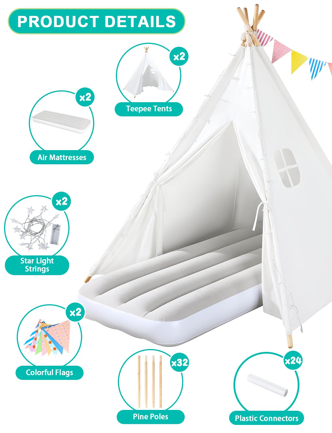 Sumbababy teepee with windows creates inviting mini-house retreat