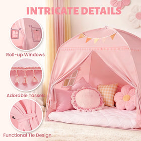Sumbababy teepee tent dome design enhances stability for safe play.