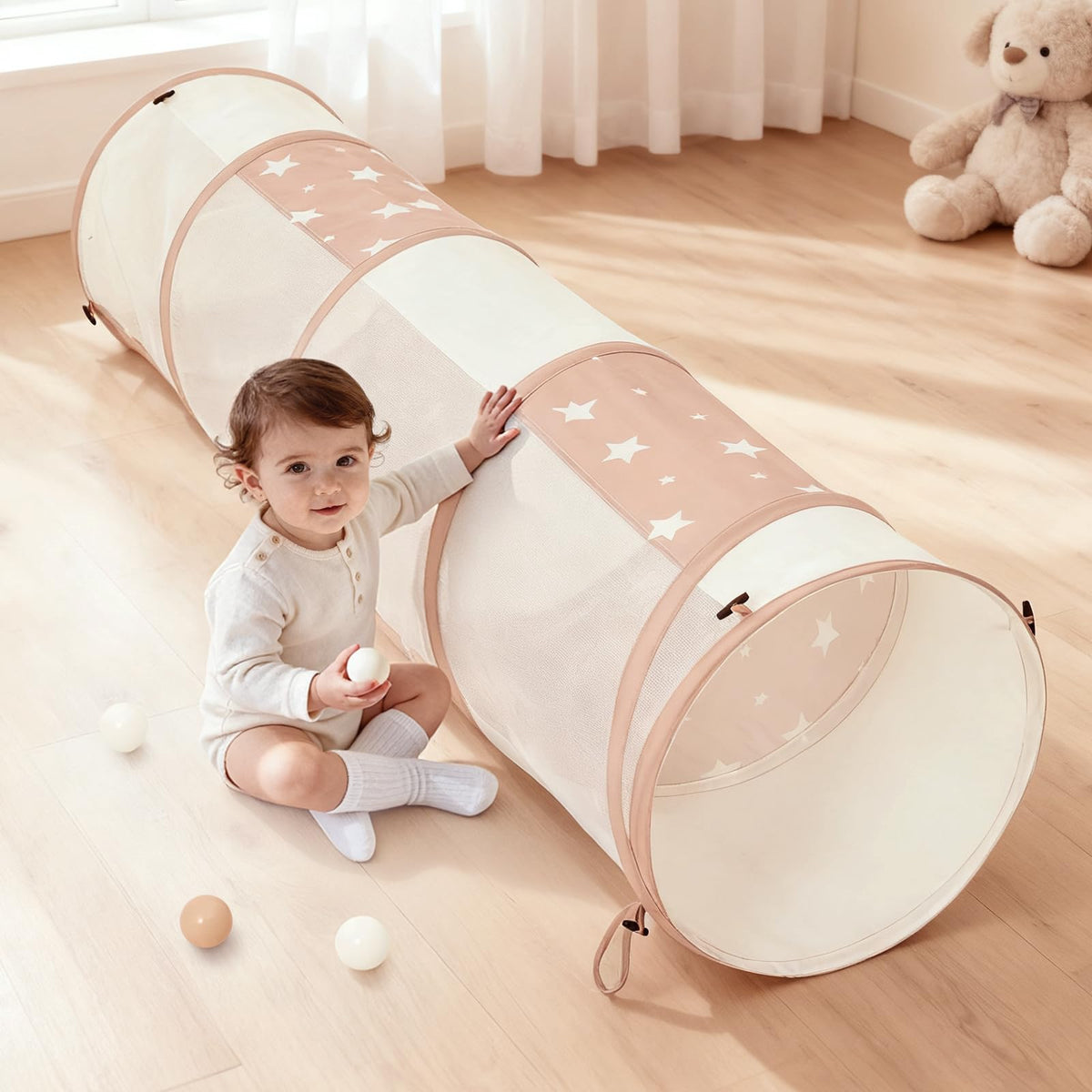 Sumbababy Tunnel Toy in a cozy playroom fits home decor.
