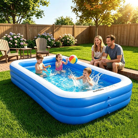 Sumbee pool with extra-wide soft sidewalls for safe play.
