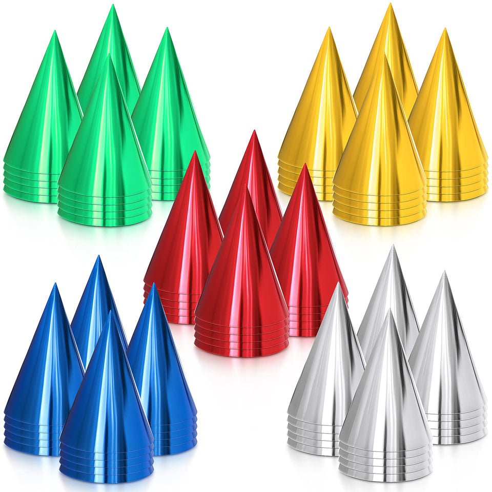 Sumind gold metallic cone birthday hat is ideal for celebrations.