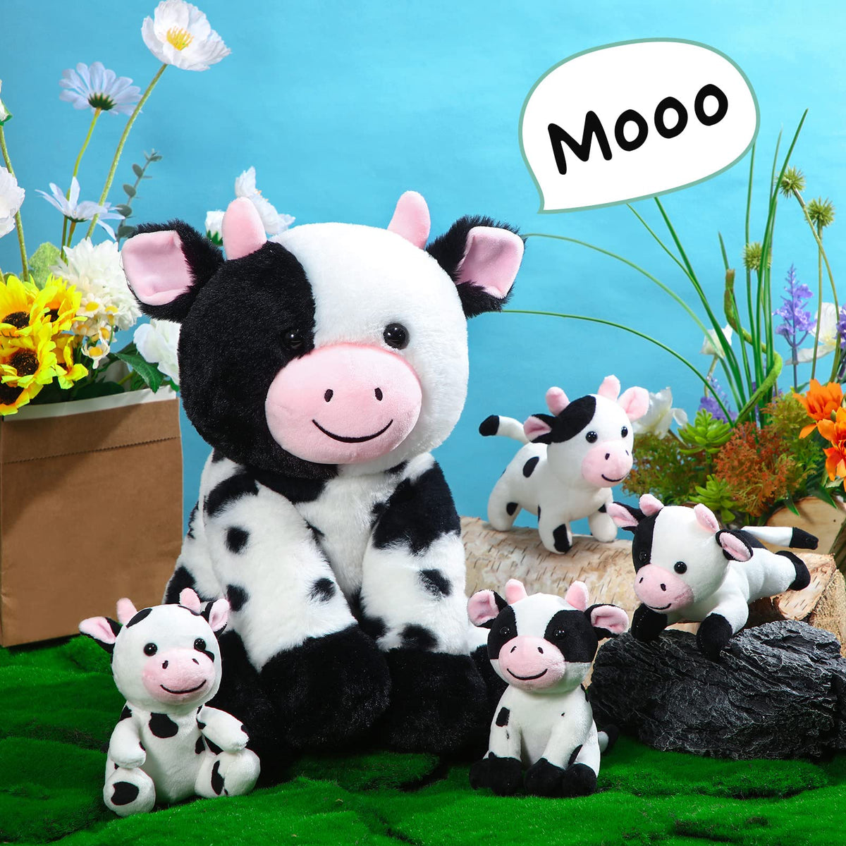 Sumind cow family set for bedtime, naps, and imaginative farm scenes