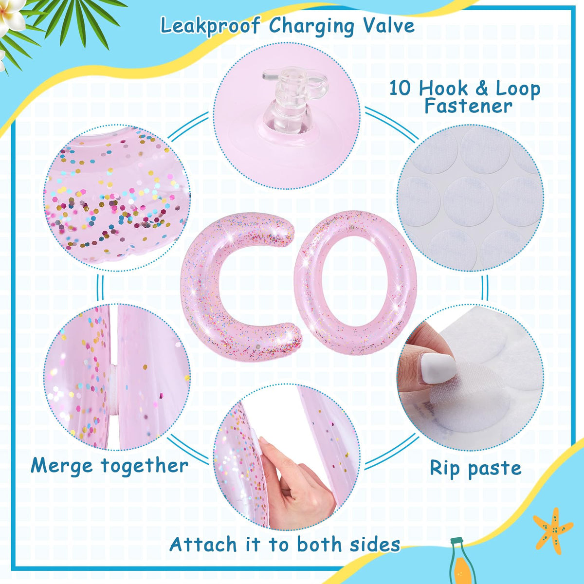 Sumind second pink glitter beach ball for additional shine
