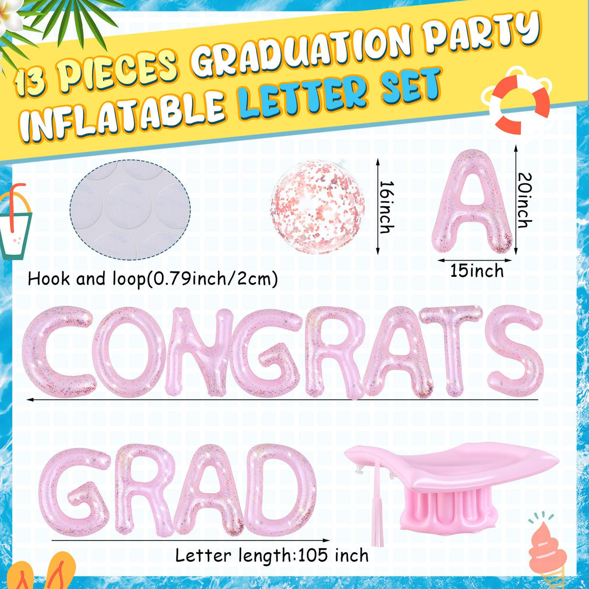 Sumind Graduation hat pool float adds playful charm to pool party