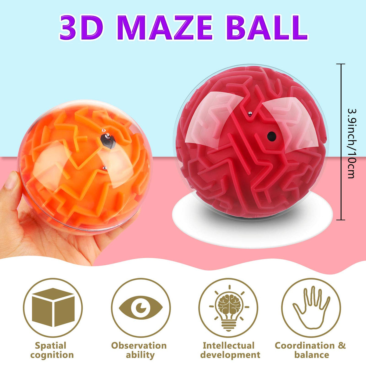 Sumind green 3D puzzle maze ball for concentration and challenge