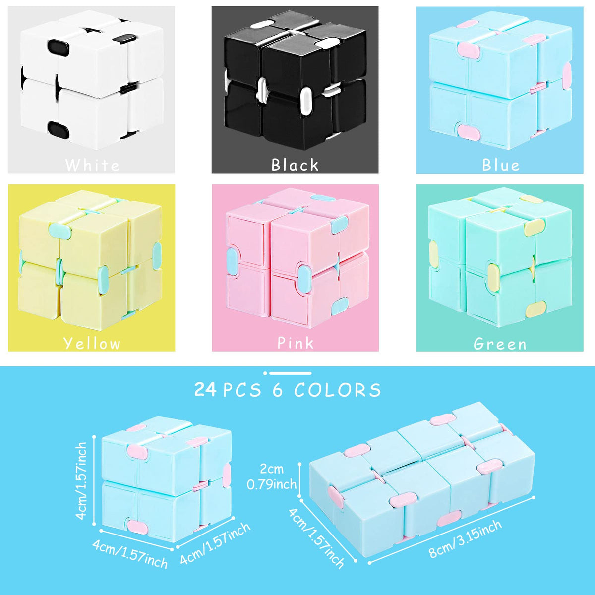 Sumind Infinity Cube macaron colors provide tactile variety for focus.