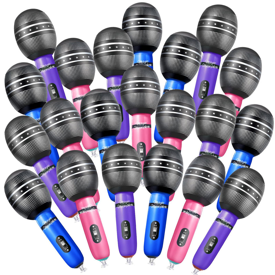 Sumind blue inflatable microphone adds vibrant decor for karaoke nights.