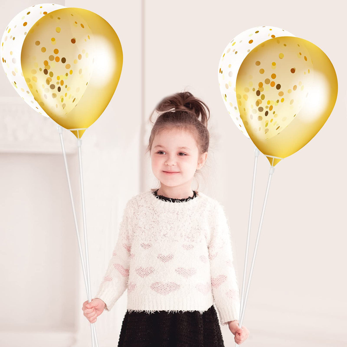 Sumind long clear balloon sticks provide stable, height-friendly support