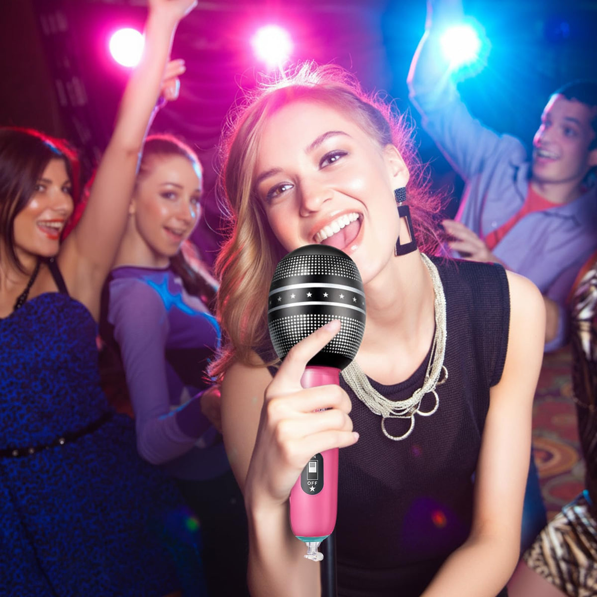 Sumind inflatable microphones brighten beach, camping, and dance party decor.
