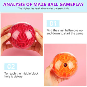Sumind red 3D puzzle maze ball for portability and problem solving