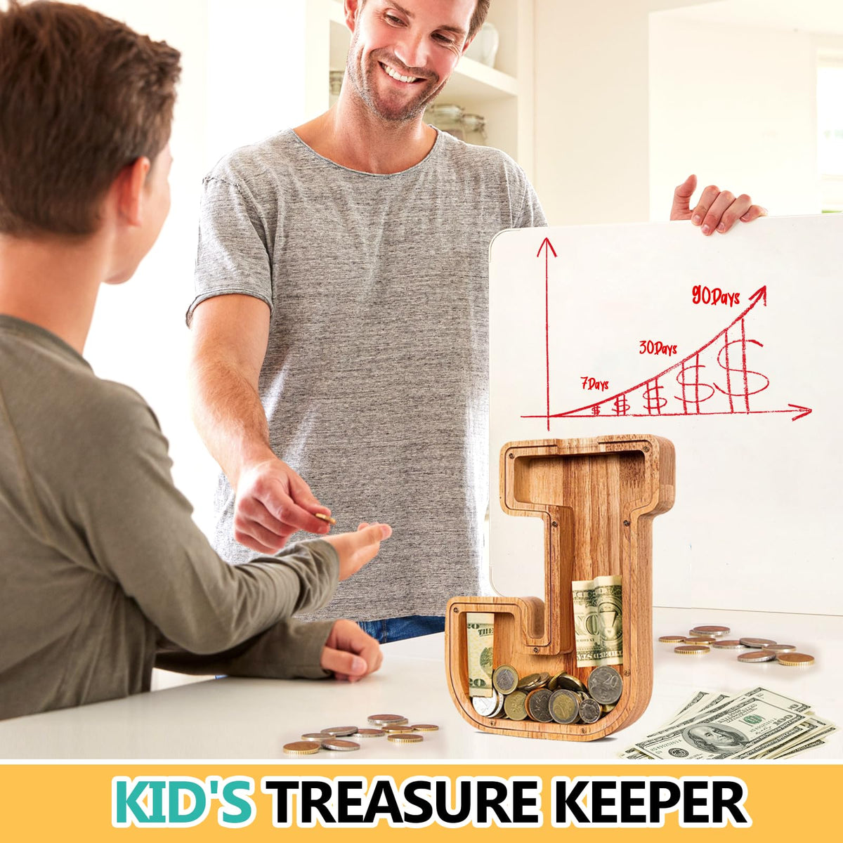 SummiDate child adding coins to the piggy bank