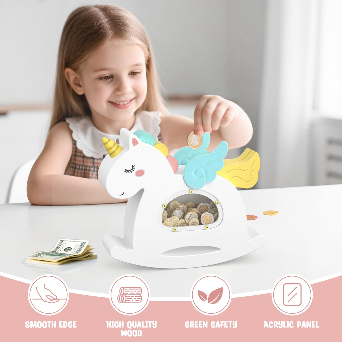 Summidate clear savings window helps kids track progress easily.