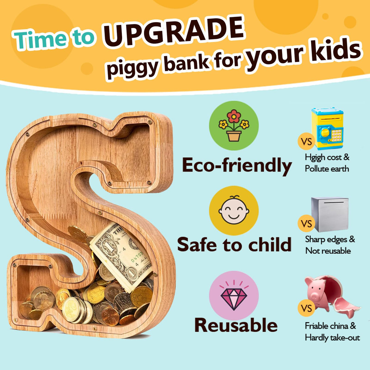 SummiDate thick, durable wood ensures stability on shelves and desks.