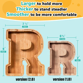 Summidate piggy bank personalized engraving of initials creates a unique keepsake.