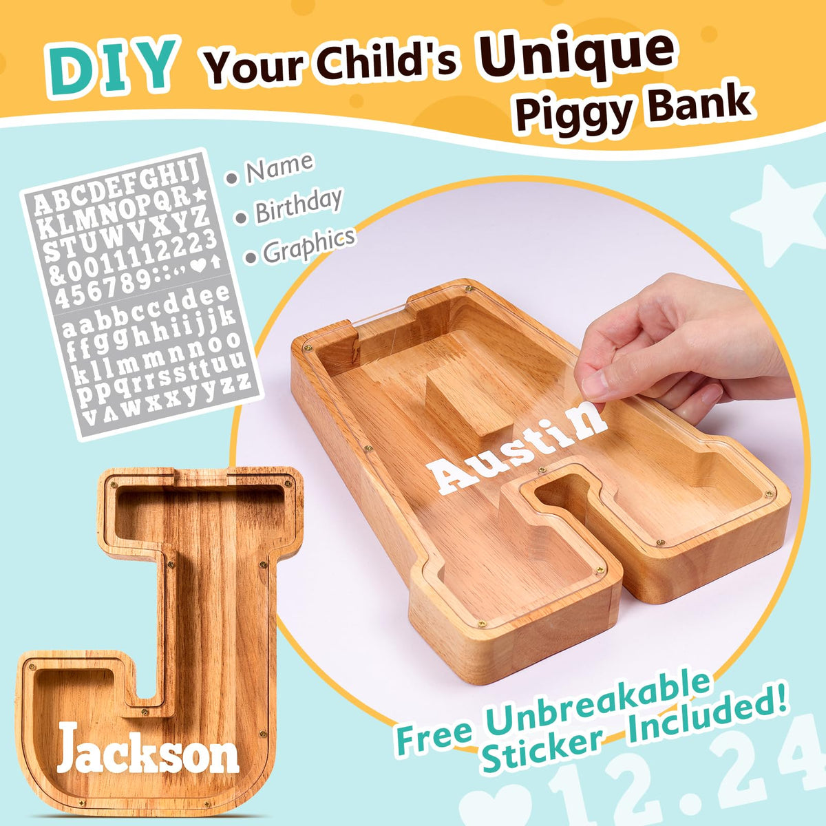 SummiDate piggy bank with clear acrylic panel displaying savings growth