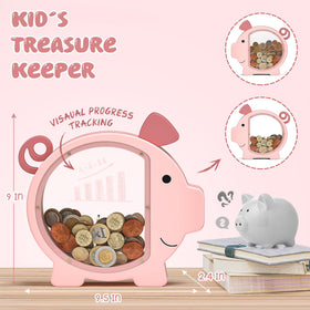 Summidate piggy bank with DIY sticker set for personalization
