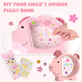 Summidate wooden piggy bank with smooth edges for safe play