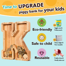 SummiDate front engraving option for full name on the piggy bank.