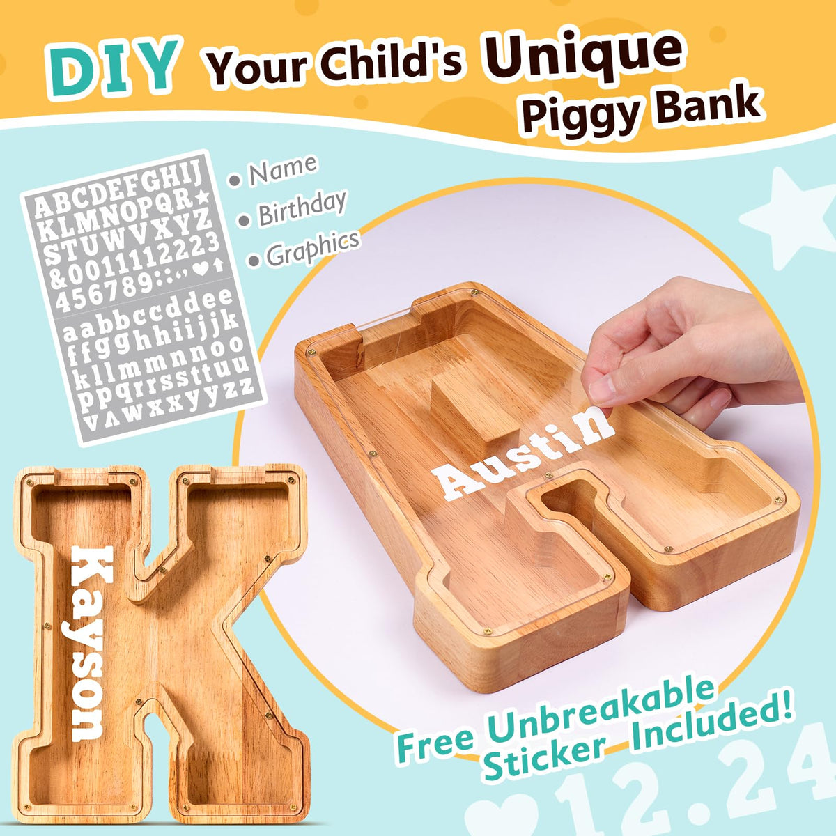 SummiDate clear acrylic panel lets kids watch coins grow inside.