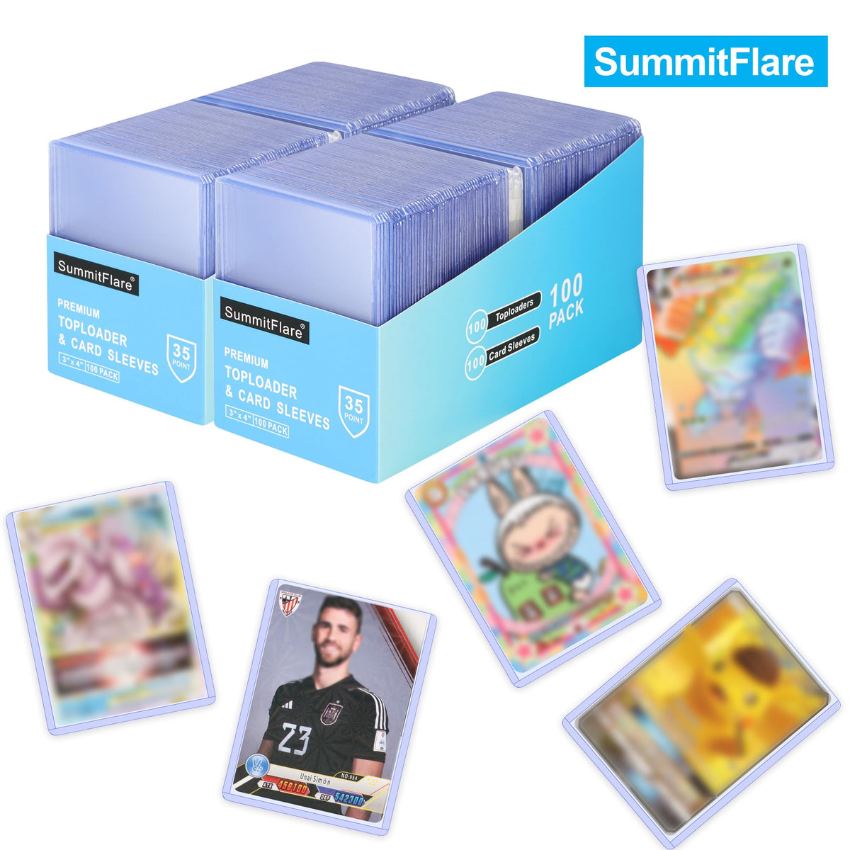 SummitFlare ultra-clear sleeves ideal for daily display and shipping.