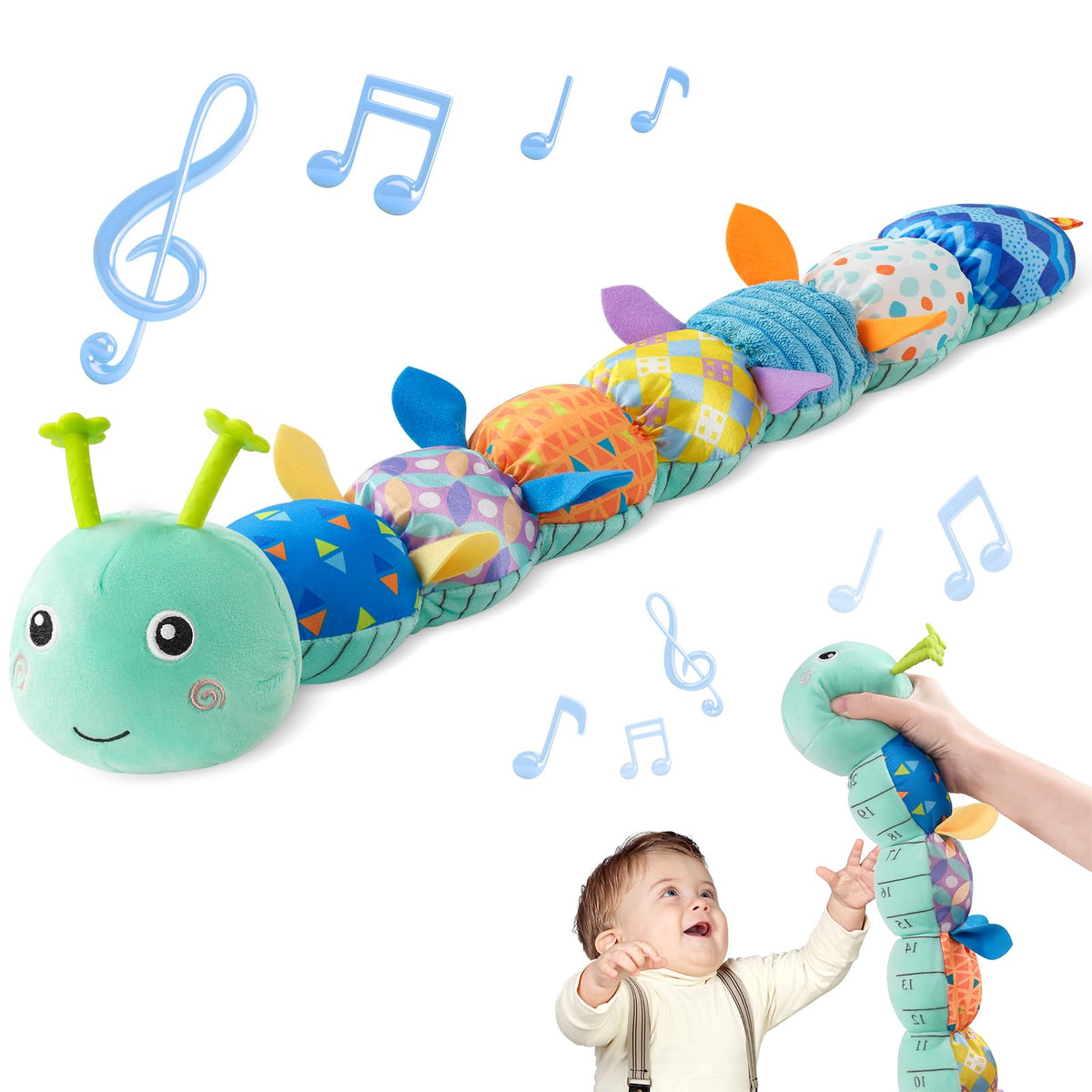 Sumobaby Caterpillar blue head for soothing sensory play and gentle teething.