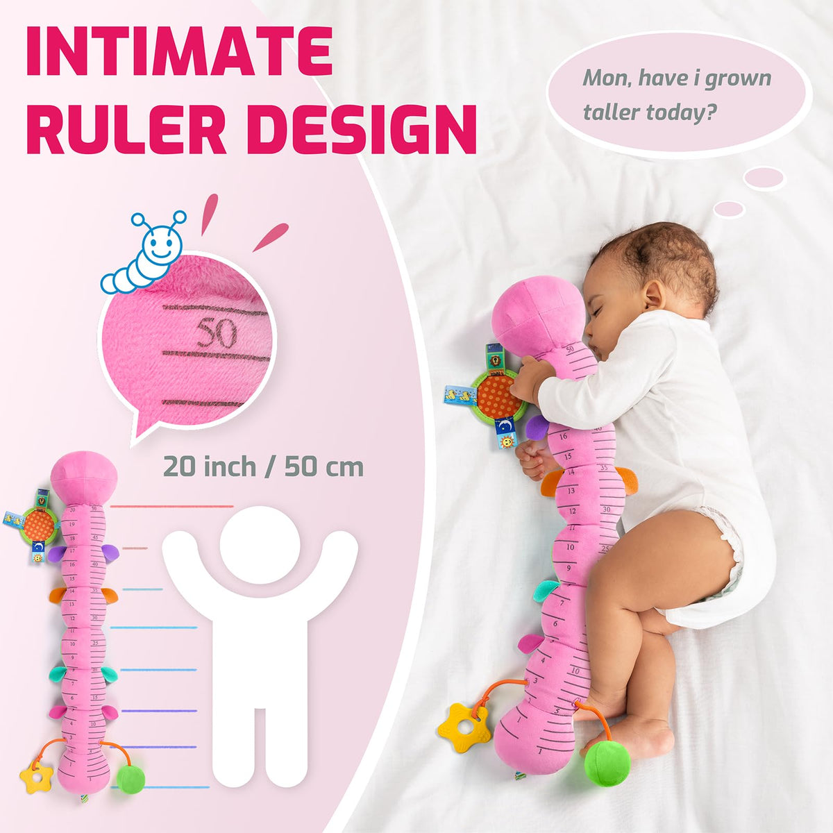 Sumobaby Caterpillar belly growth ruler for tracking milestones during tummy time
