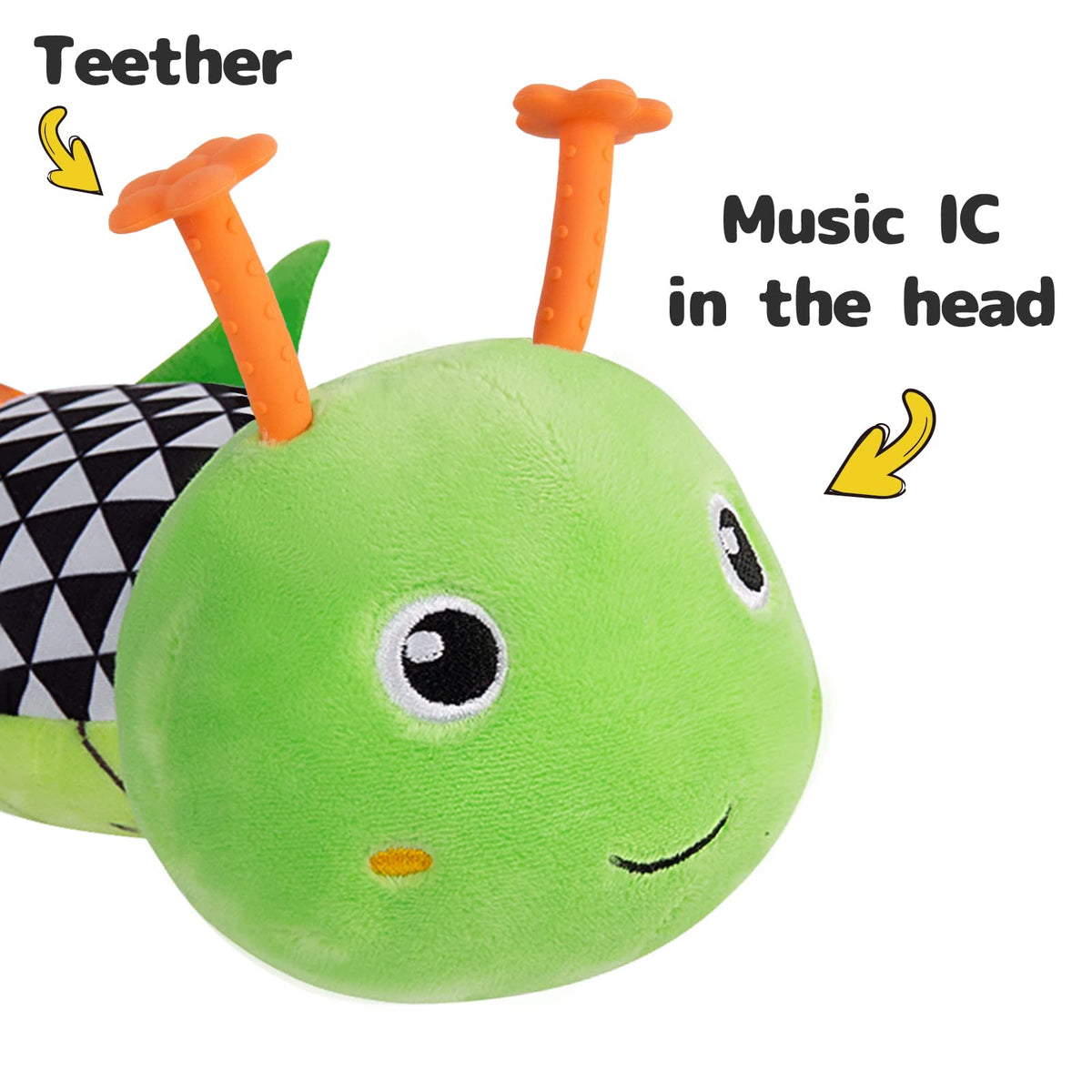 Sumobaby Caterpillar back crinkle textures invite tactile exploration during tummy time