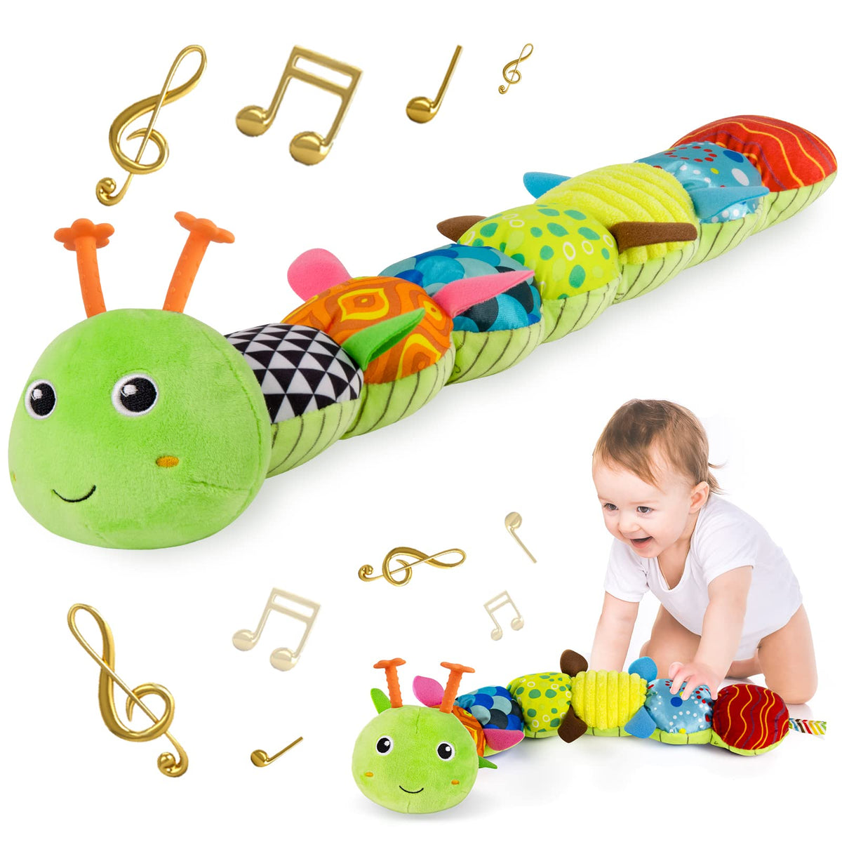 Sumobaby Caterpillar musical head stimulates curiosity with soft sounds for newborns