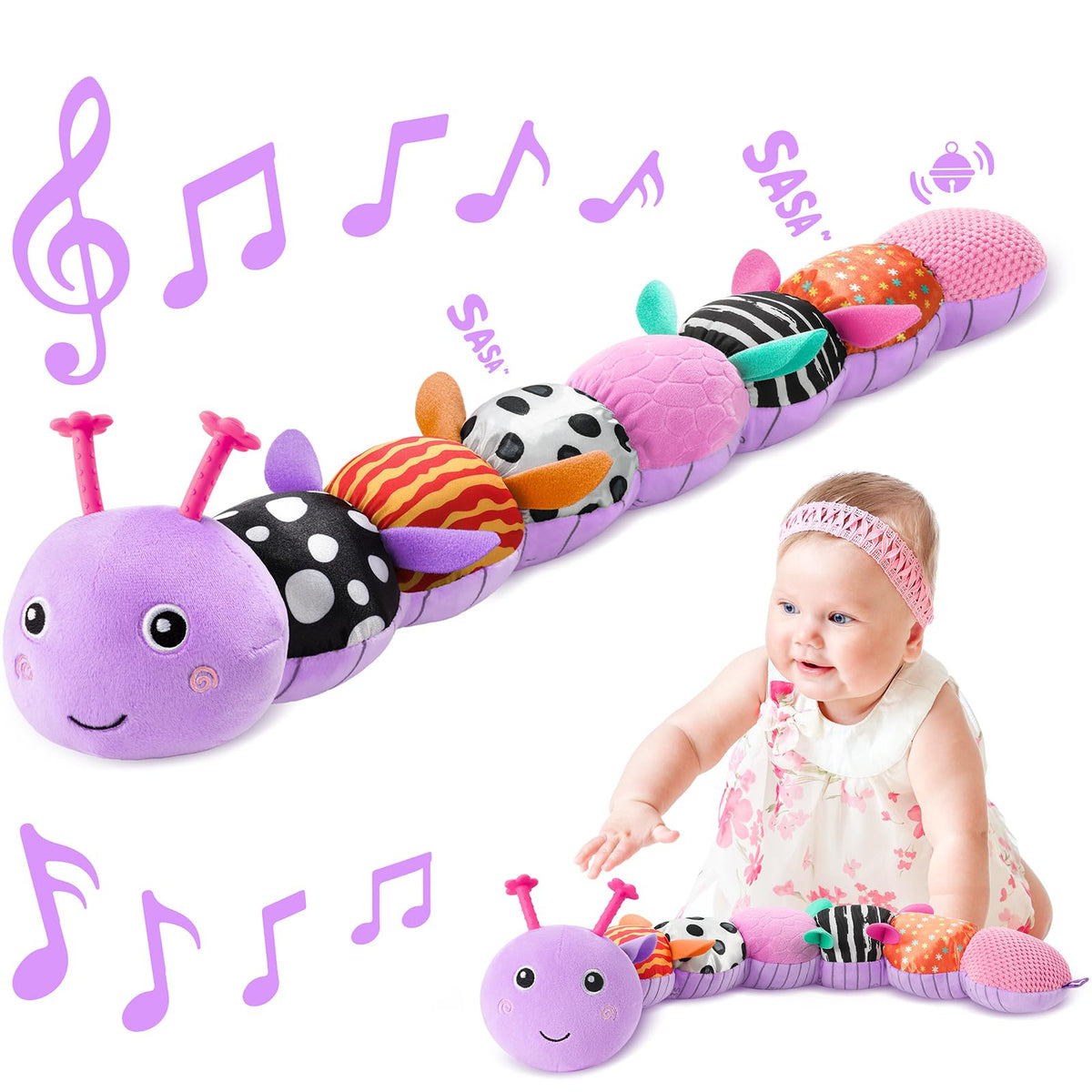 Sumobaby Caterpillar head with music box for gentle melodies