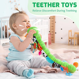 Sumobaby caterpillar toy crinkle rattle engages sensory exploration.