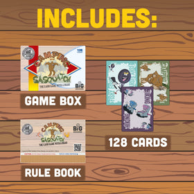 Sun Company 128-card deck shown, versatile family game for 2-8 players.