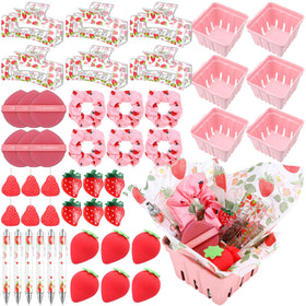 Suncalla strawberry baskets pink for baby shower favors and keepsakes