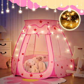 Suncuber pop-up princess tent door opening for easy access during pretend play