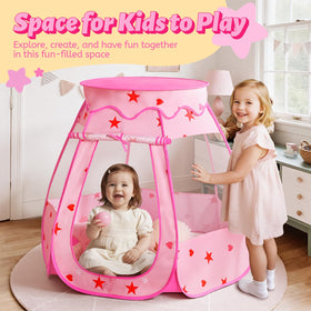 Suncuber pink princess tent with removable skylight for versatile daylight to evening use