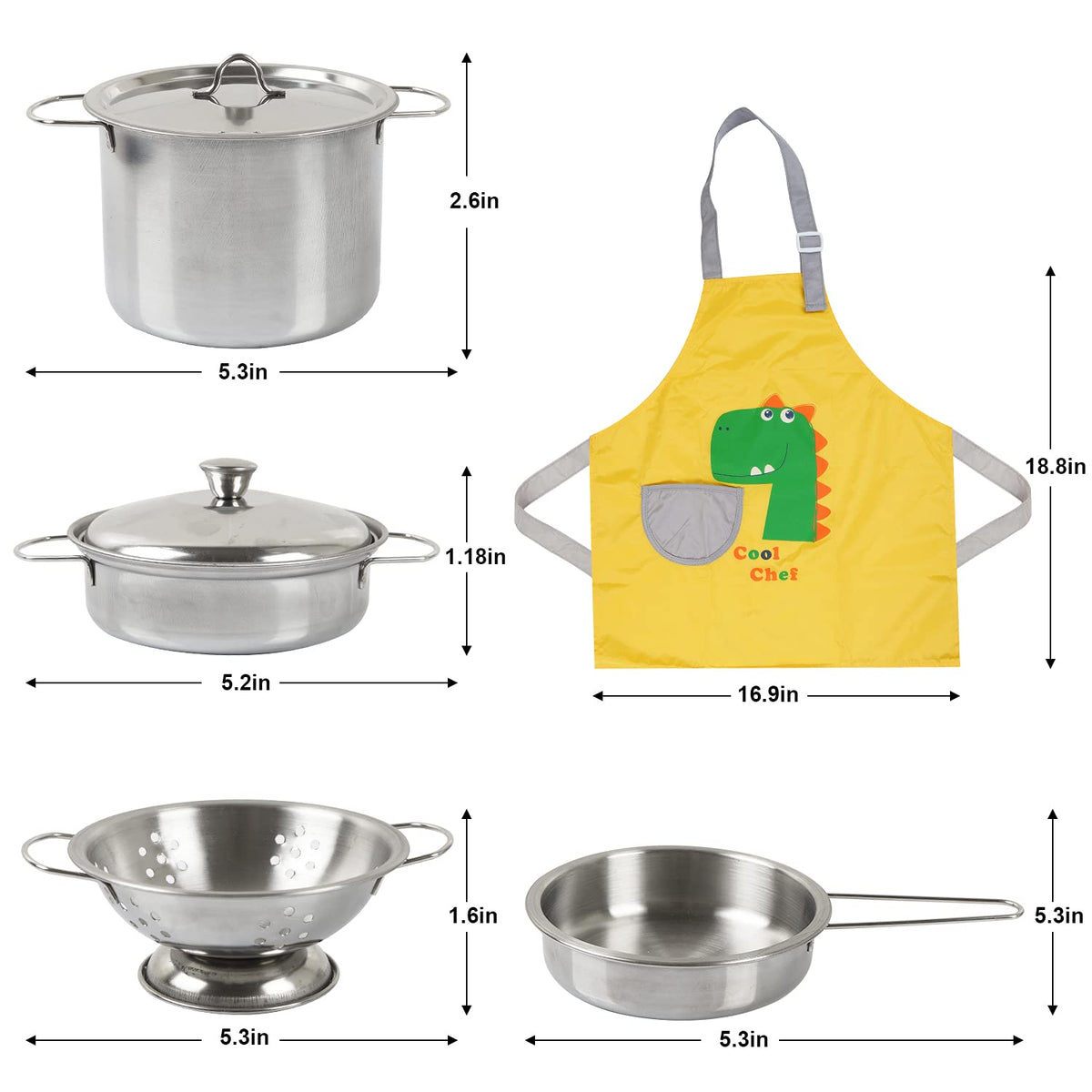 Sundaymot apron and chef hat set for kitchen dress-up play