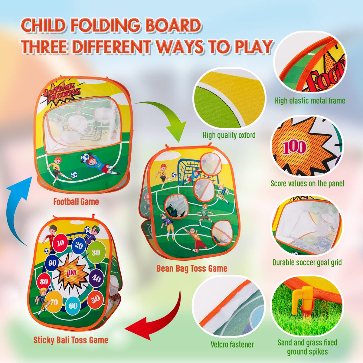Sundaymot dart-board style panel offers safe indoor play options.