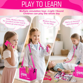 Sundaymot doctor kit wooden syringe for safe, tactile role-play activities