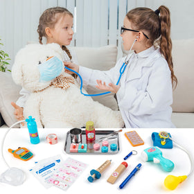 Sundaymot Doctor Kit wooden syringe provides tactile, safe pretend tool for fine motor use