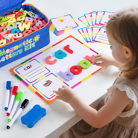 Sundaymot durable wooden letters attach to magnets for lasting classroom play.