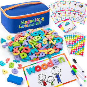 Sundaymot Magnetic Alphabet Letters Kit cover view showing organized storage and accessibility.