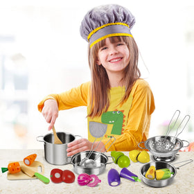 Sundaymot stainless steel cookware for durable pretend cooking